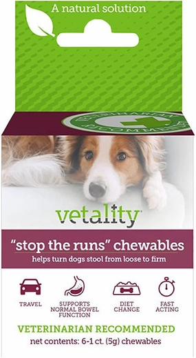 'Stop the Runs' Anti-Diarrhea Chewables for Dogs, 6-1 ct