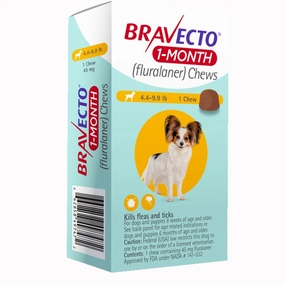 Bravecto (fluralaner) Chews for Dogs, 1 Month Treatment