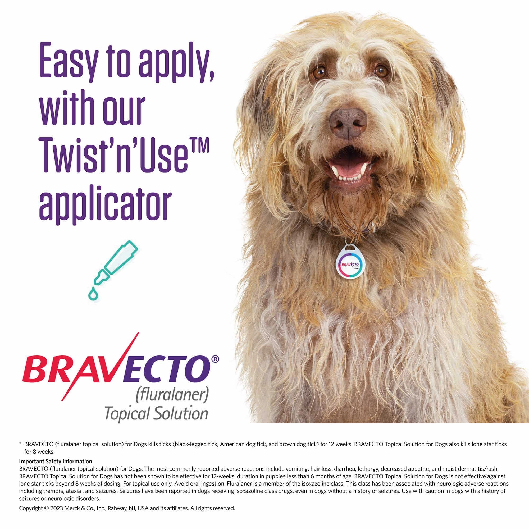 Bravecto (fluralaner topical solution) Flea & Tick 12-Week Topical for Dogs