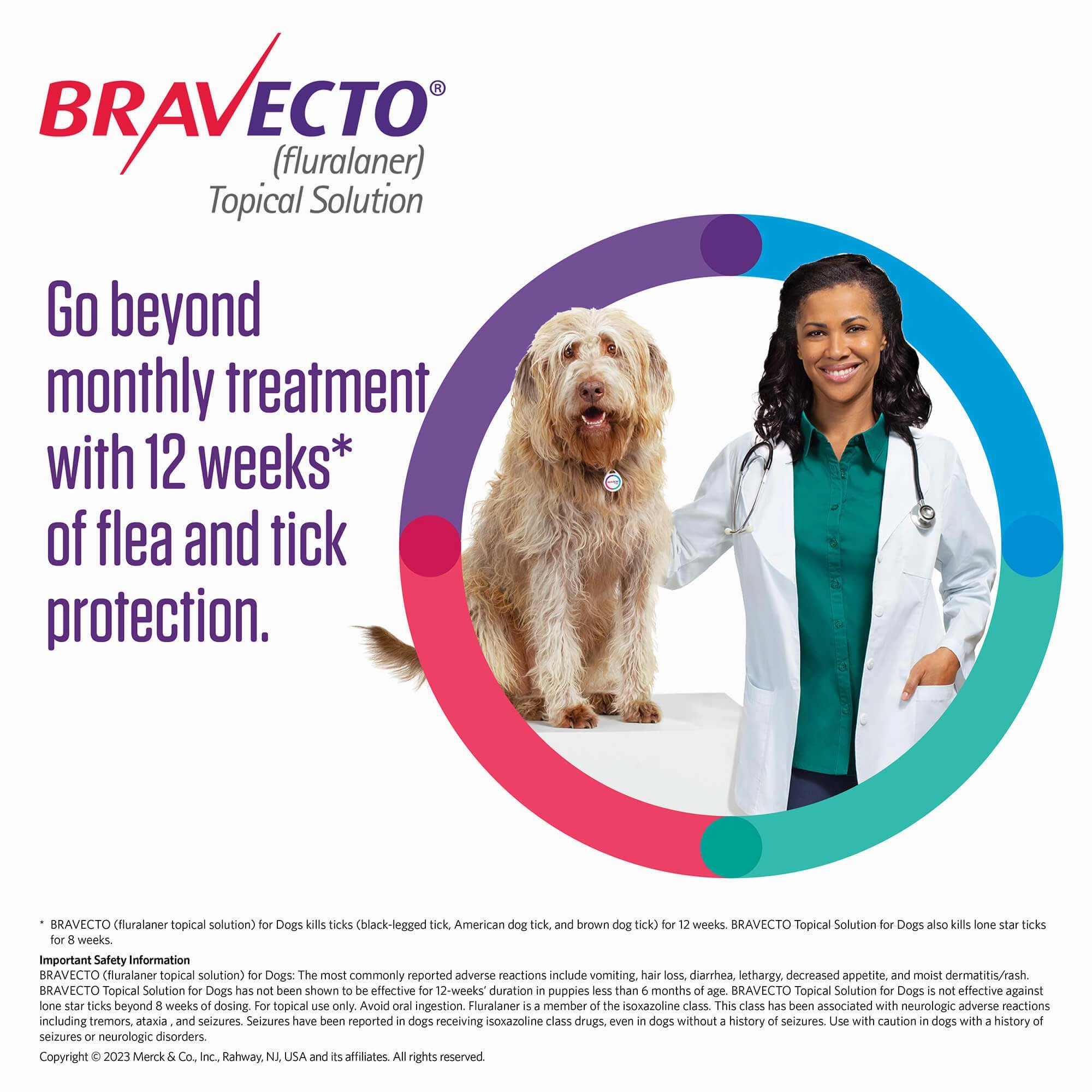 Bravecto (fluralaner topical solution) Flea & Tick 12-Week Topical for Dogs