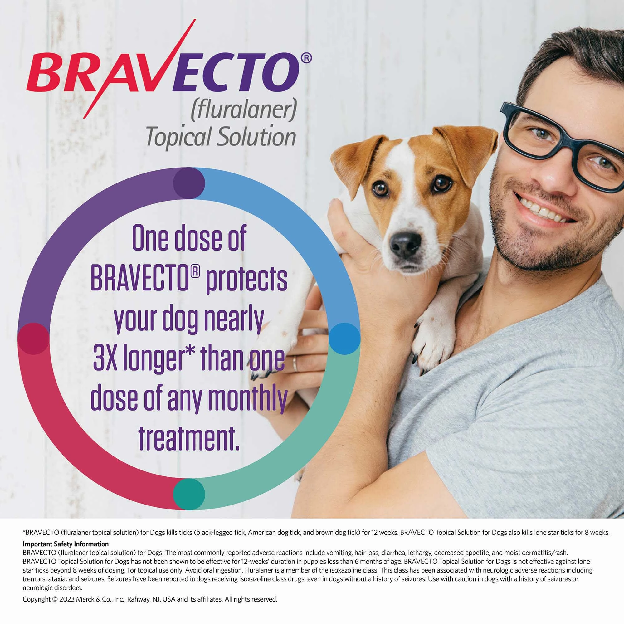 Bravecto (fluralaner topical solution) Flea & Tick 12-Week Topical for Dogs