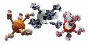 Doglucent TPR Ball with Rope Dog Toy, 9", Assorted