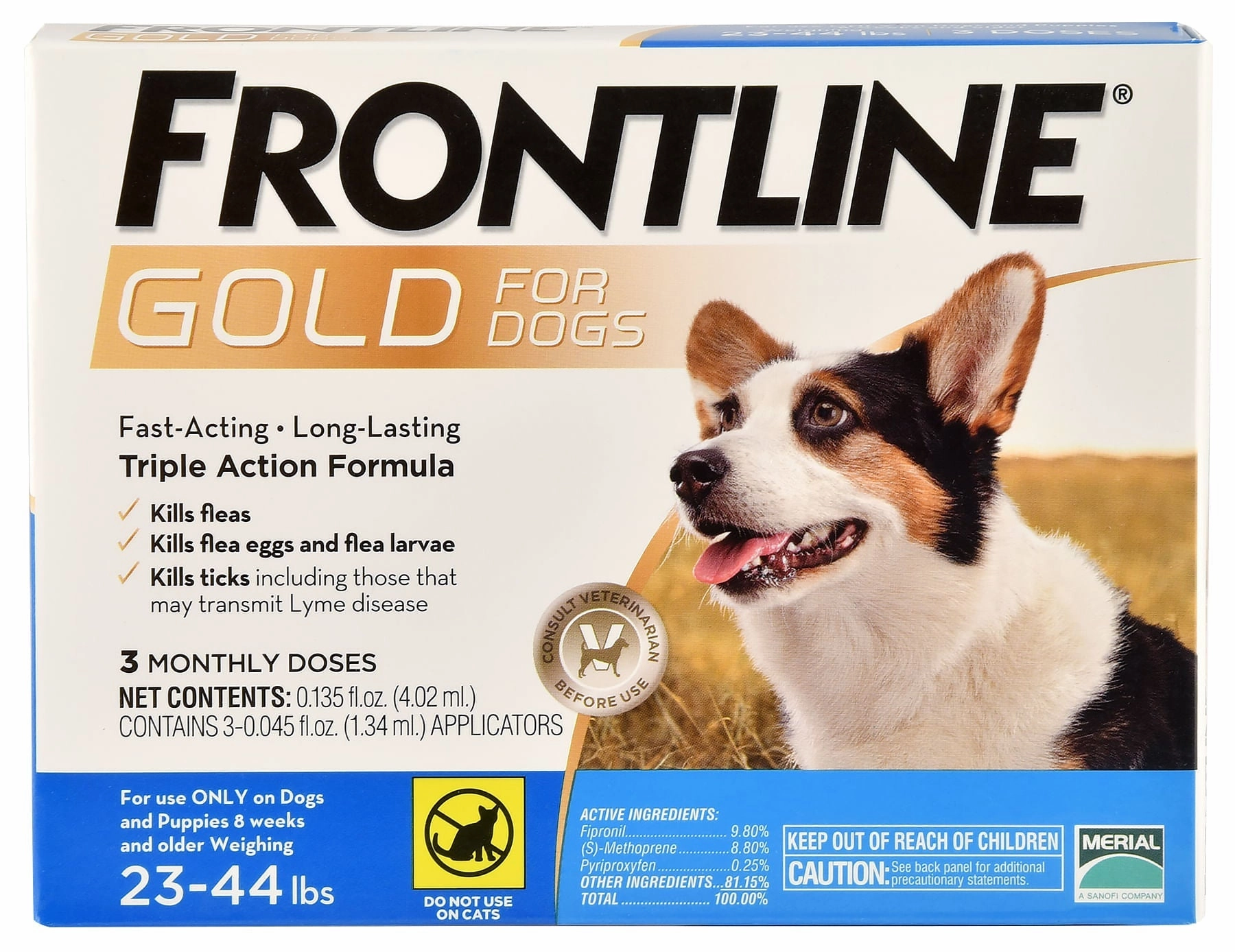 Frontline Gold for Dogs, 3-pack