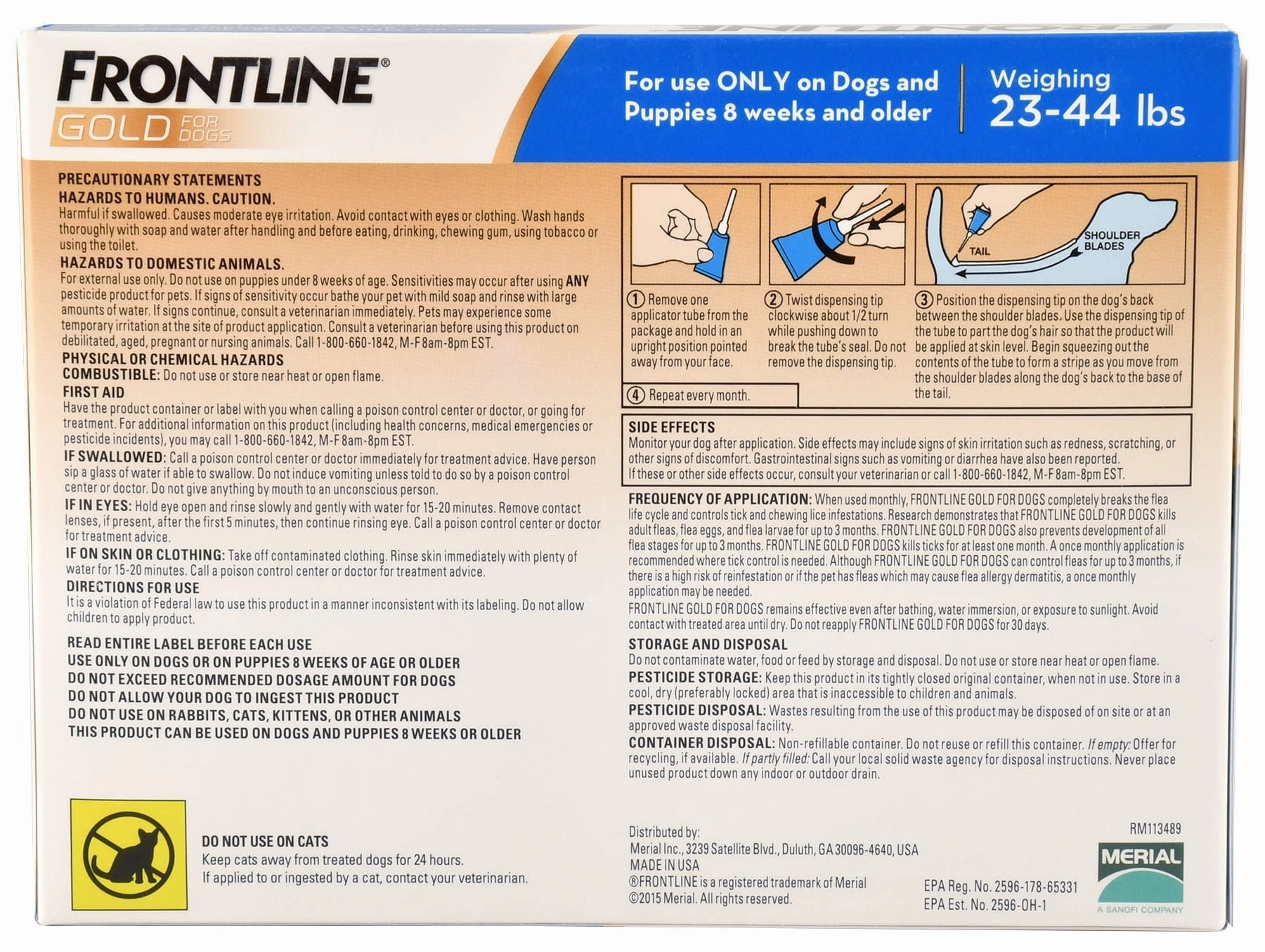 Frontline Gold for Dogs, 3-pack