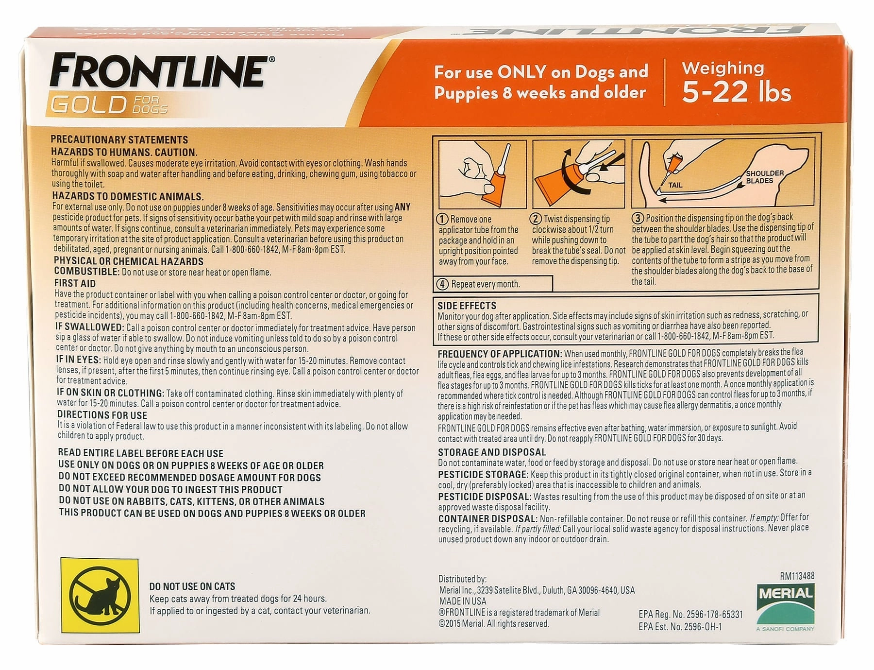 Frontline Gold for Dogs, 3-pack