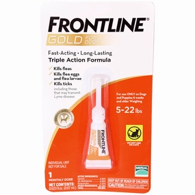 Frontline Gold for Dogs, 5-22 lbs, Single