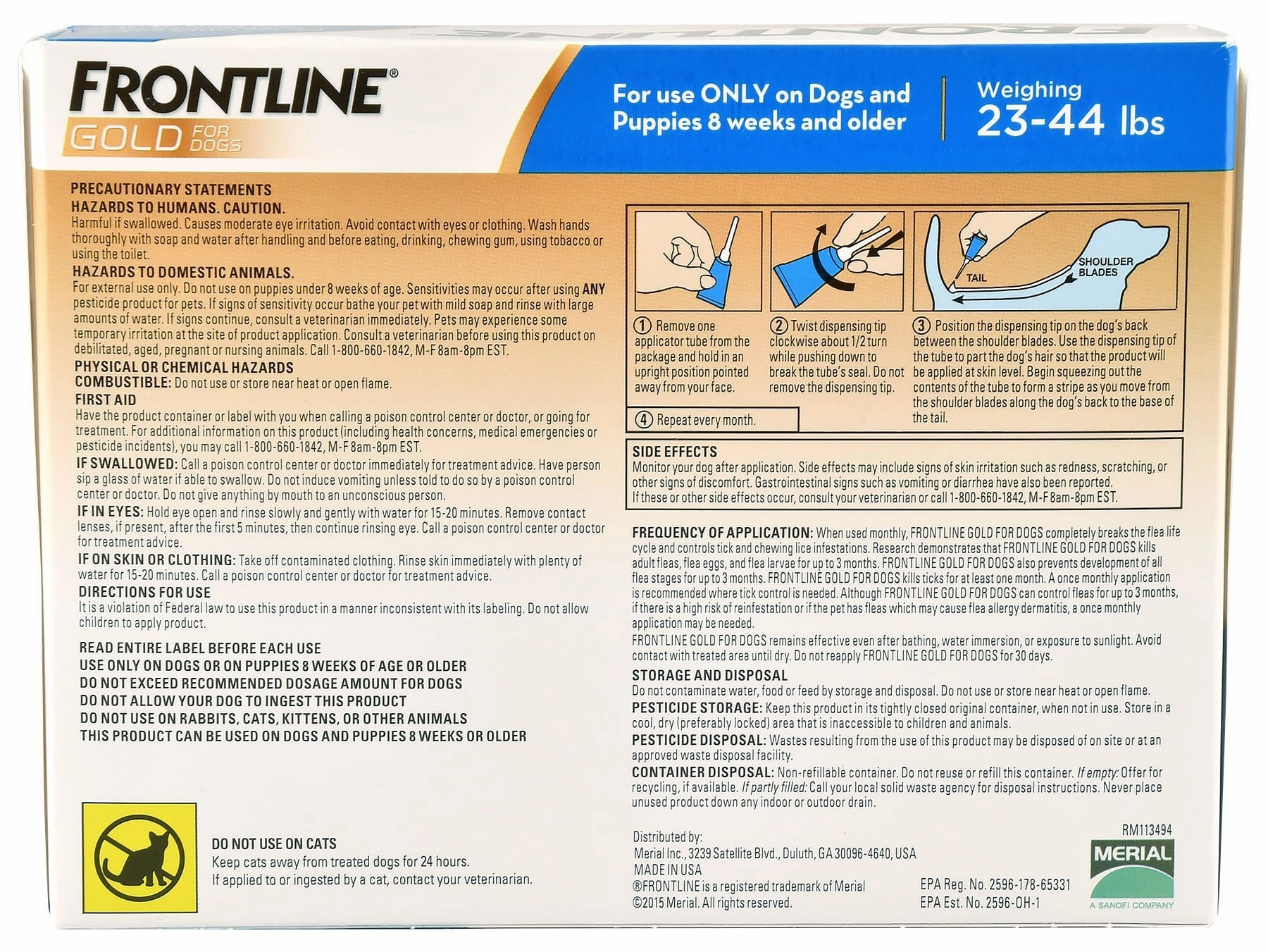Frontline Gold for Dogs, 6-pack