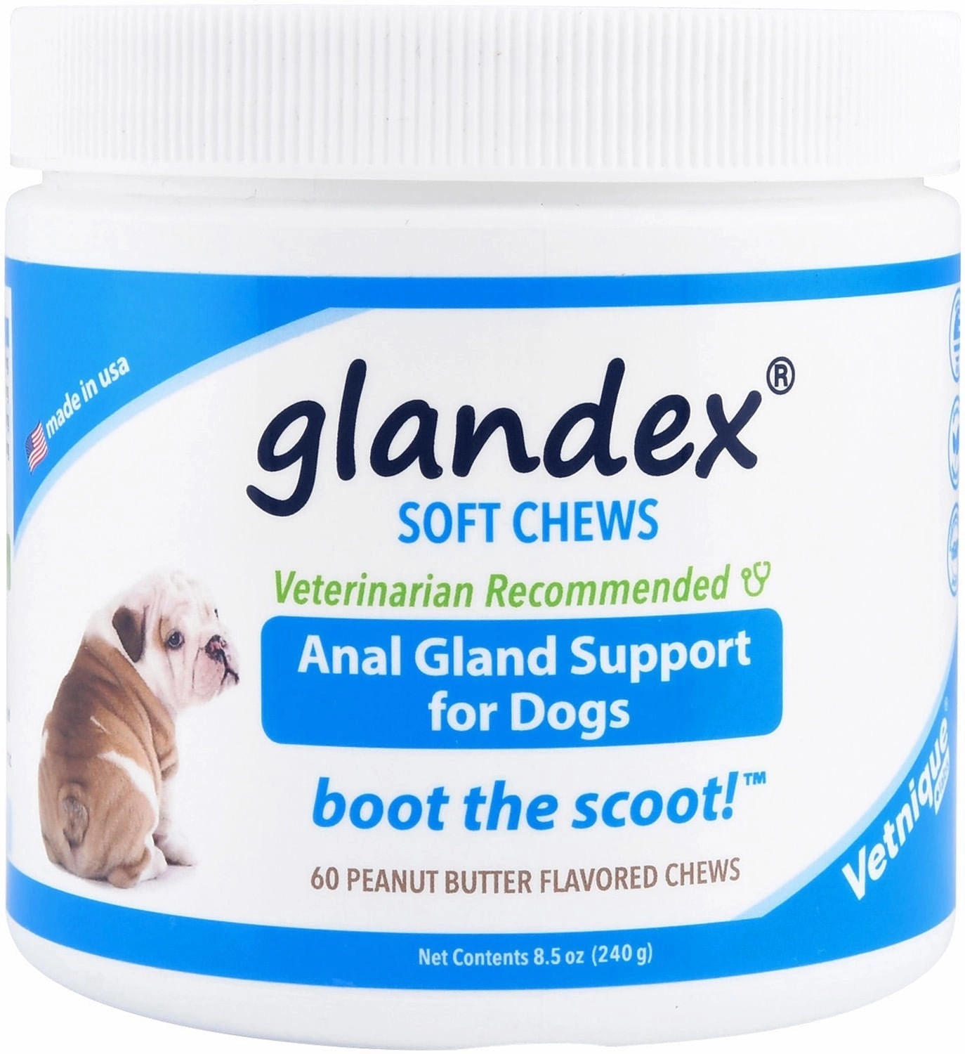 Glandex Soft Chews for Dogs, Peanut Butter