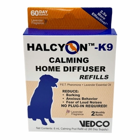 Halcyon K9 Calming Home Diffuser for Dogs Refill, 2 pk