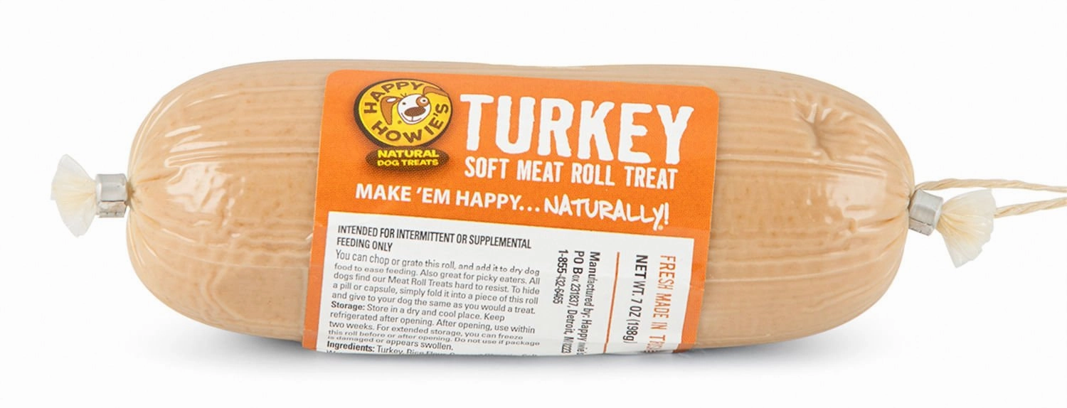 Happy Howie's Gourmet Meat Roll for Dogs, Turkey