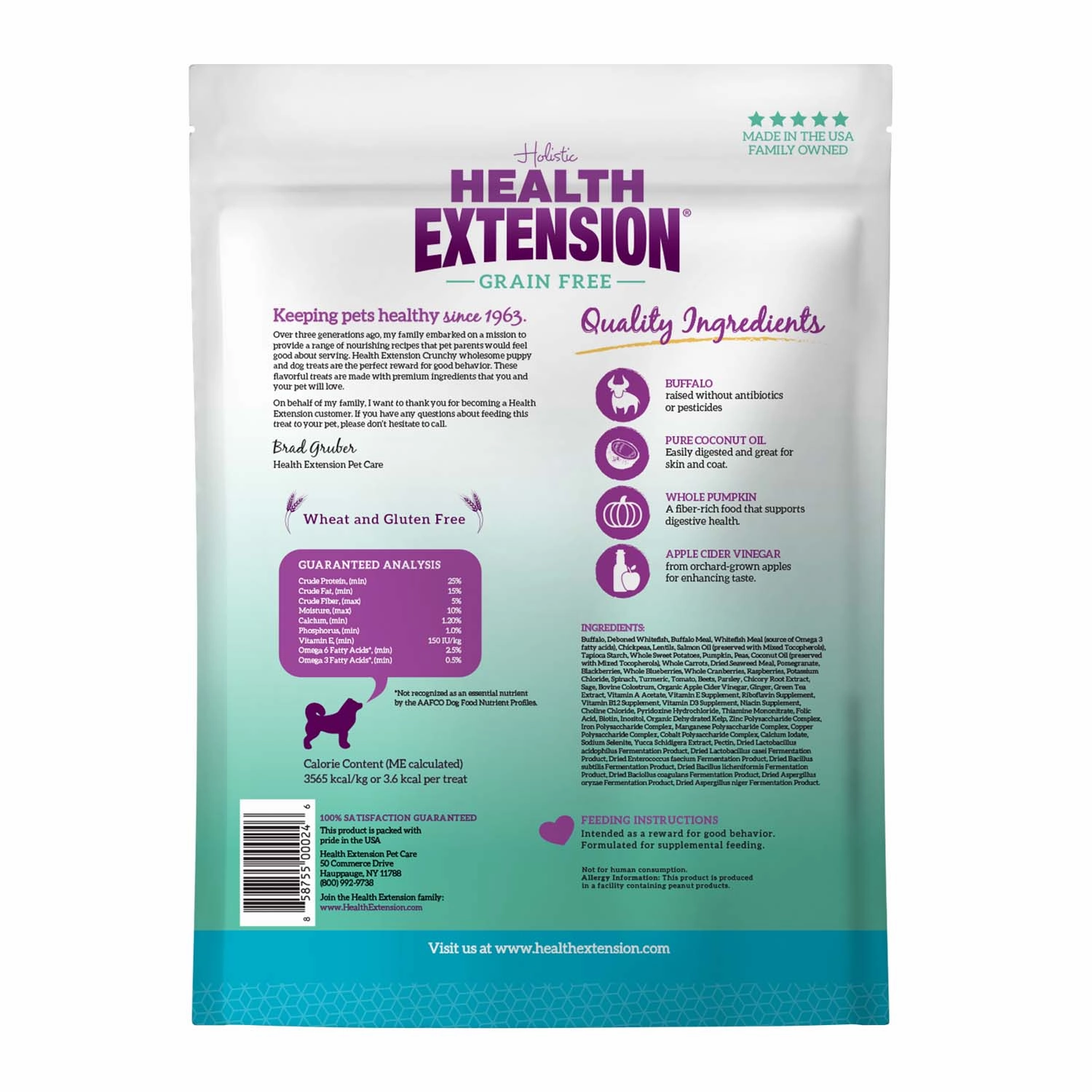 Health Extension Crunchy Heart-Shaped Cookie Dog Treats, Small, 12 oz