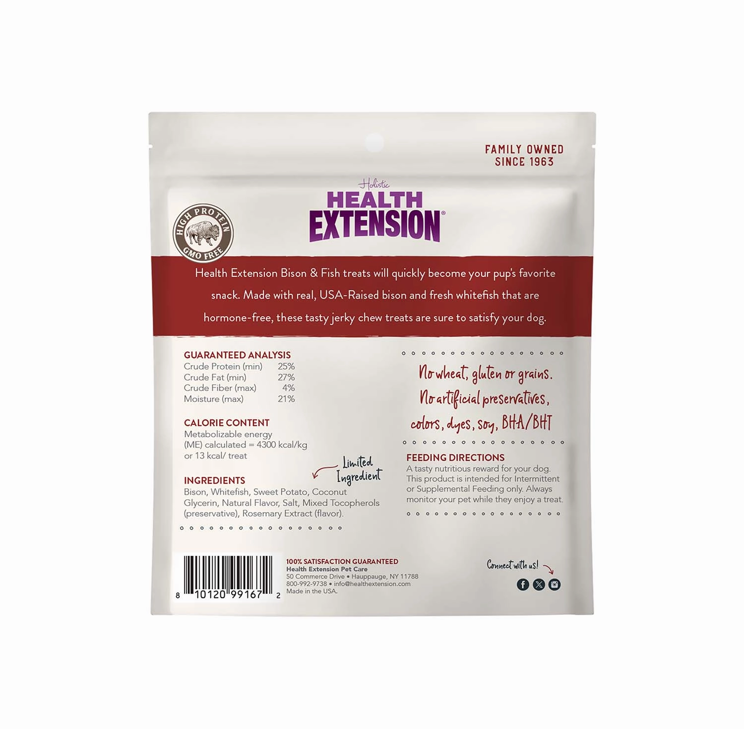 Health Extension Grain-Free Bison & Fish Jerky for Dogs