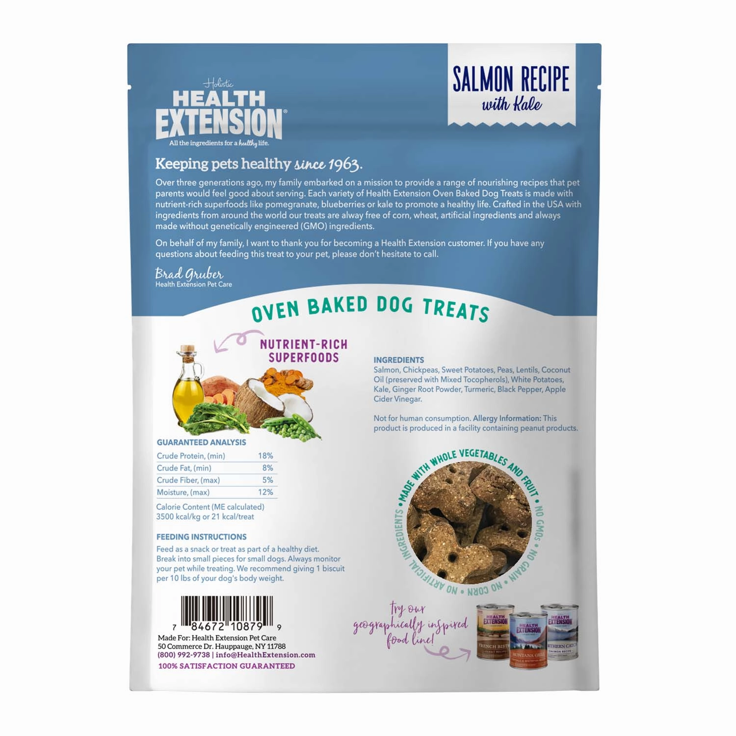 Health Extension Grain-Free Oven Baked Dog Treats, 6 oz