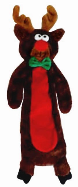 Jeffers Christmas Characters Unstuffed Plush Squeaker Dog Toys, 12"L