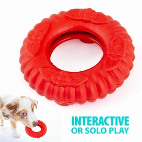Jeffers Natural Rubber Red Virgo Tugger Dog Chew Toy for Interactive or Solo Play