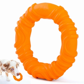 Jeffers Natural Rubber Wavy Ring Tugger Dog Chew Toy for Interactive & Solo Play