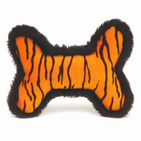 Jeffers Plush Tiger Skin Bone Squeaky Toy