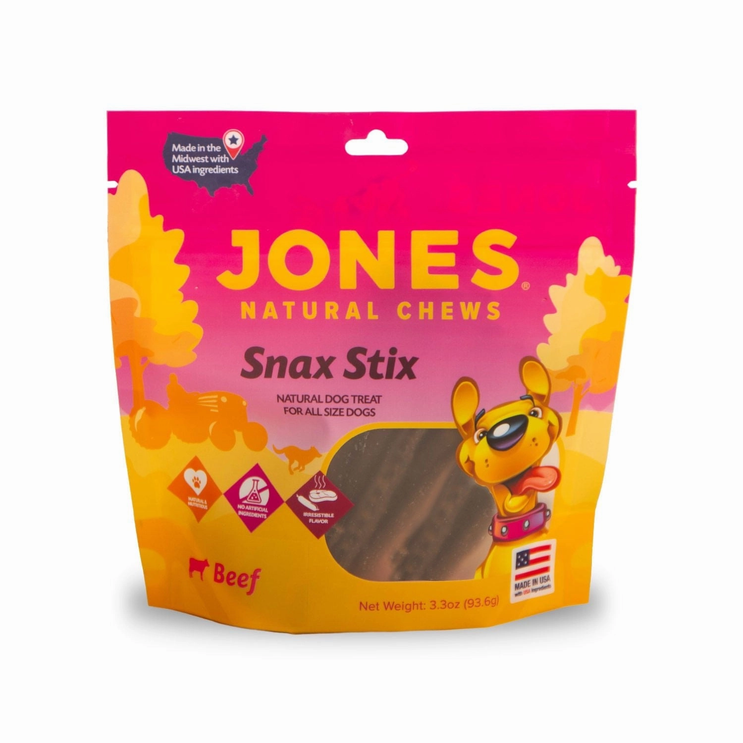 Jones Natural Sausage Sticks Dog Treats, 5" L