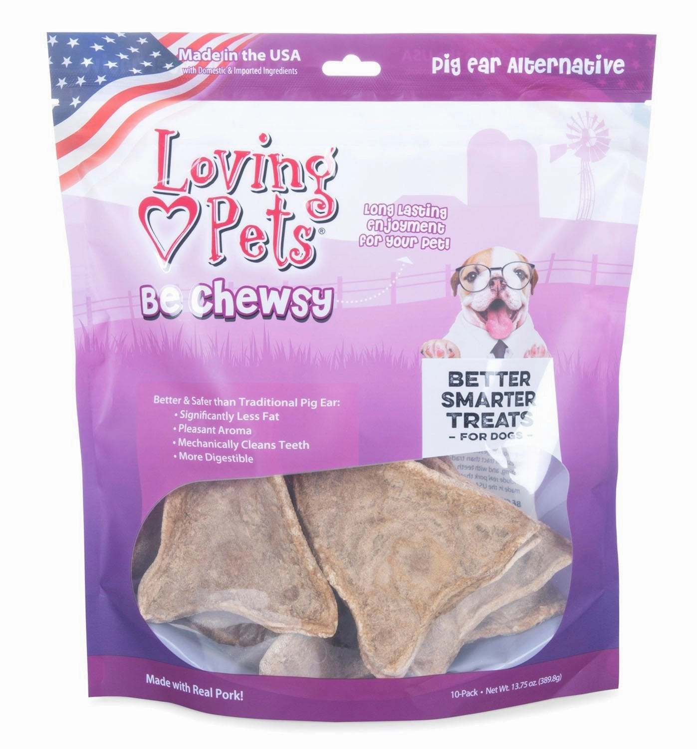Loving Pets Be Chewsy Pig Ears, 4pk