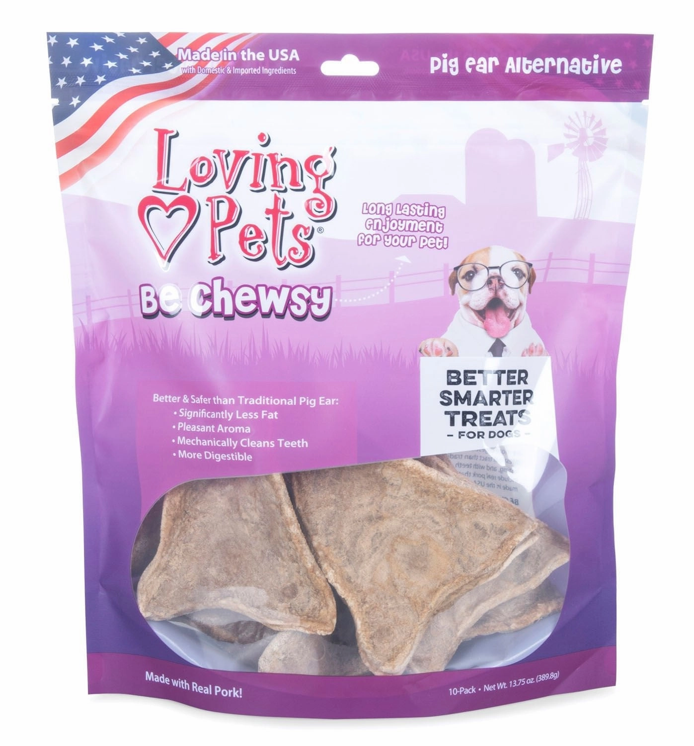 Loving Pets Be Chewsy Pig Ears, 4pk