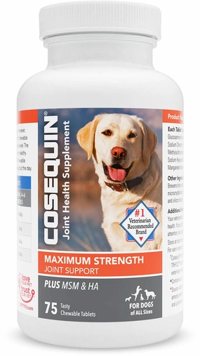 Nutramax Cosequin Maximum Strength Joint Health Plus MSM & Ha Supplement for Dogs