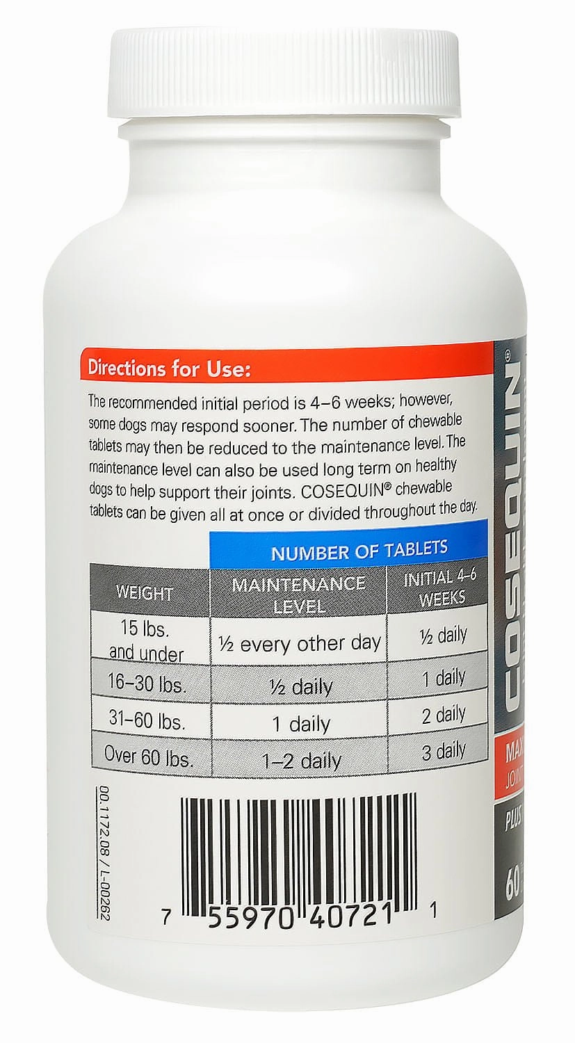 Nutramax Cosequin Maximum Strength Joint Health Plus MSM Supplement for Dogs, Chewable Tablets