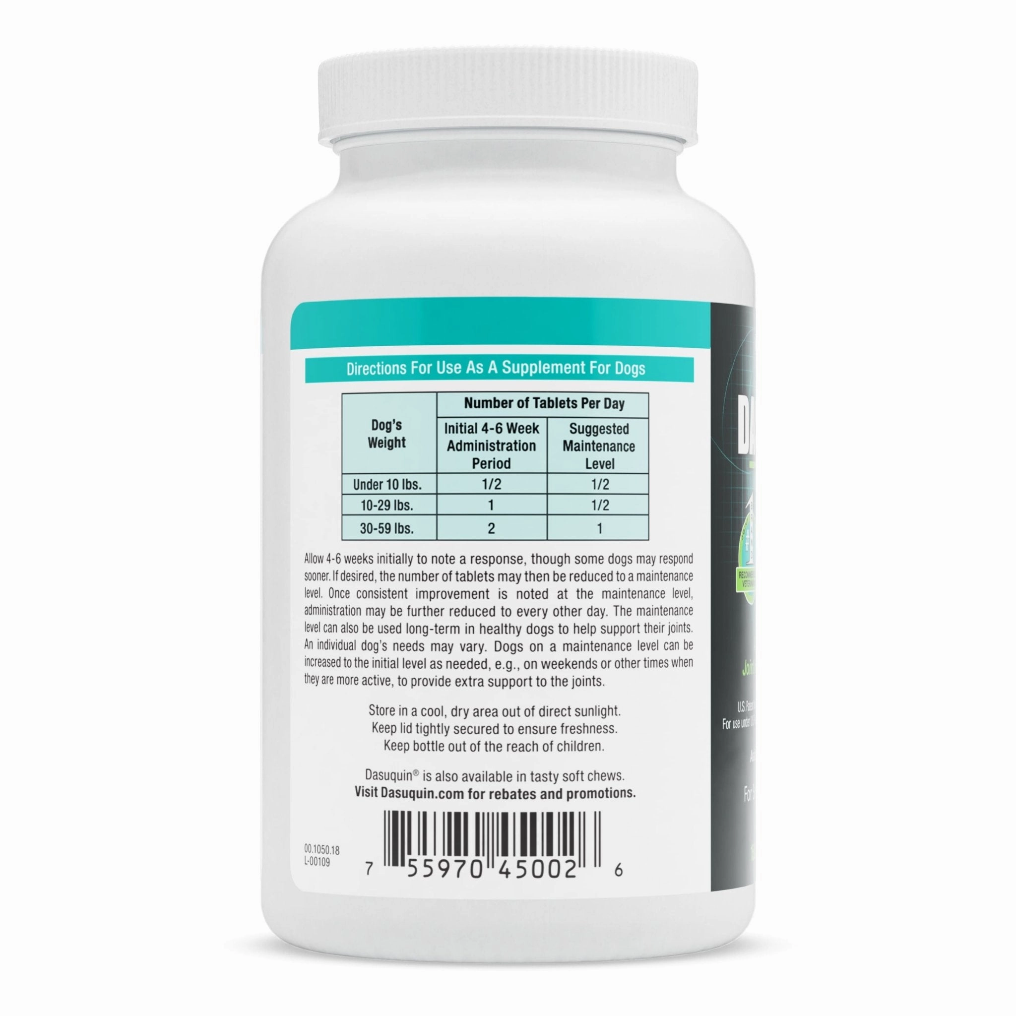 Nutramax Dasuquin for Dogs, Joint Health Supplement, Contains Glucosamine, Plus Chondroitin, ASU, and More, Supports Healthy Joints, Chewable Tablets