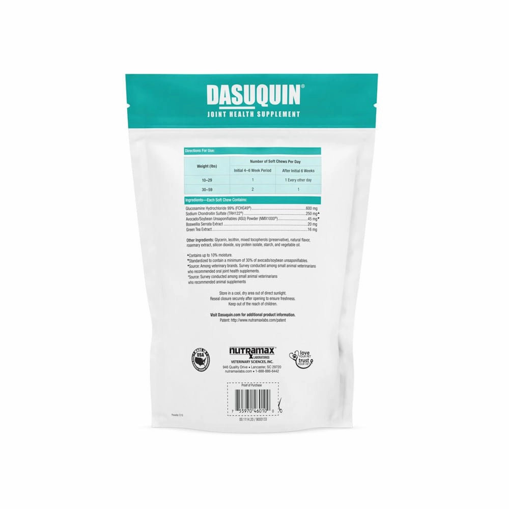 Nutramax Dasuquin for Dogs, Joint Health Supplement, Glucosamine, Chondroitin, ASU and More, Soft Chews