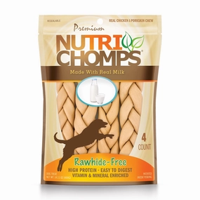 NutriChomps 9?? Milk Flavor Braid Dog Chews, 4 ct