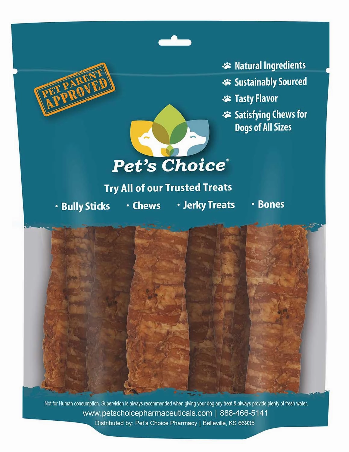 Pet's Choice Beef Trachea Dog Chews, 6"
