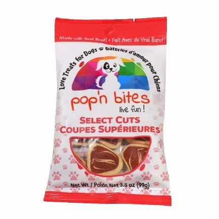 Pop'n Bites Select Cuts Beef Dog Treats, 3.5 oz