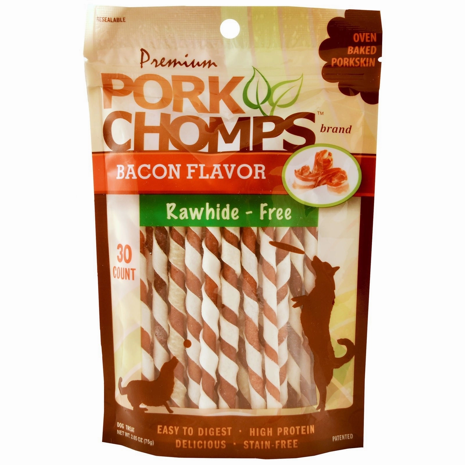 Pork Chomps Twists, Bacon