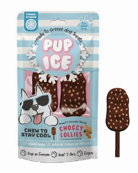 Pup Ice Choccy Lollies, Peanut Butter & Chocolate, 2pk