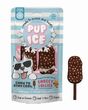 Pup Ice Choccy Lollies, Peanut Butter & Chocolate, 2pk