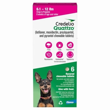 Rx Credelio Quattro Flea & Tick Chewable Tablets for Dogs