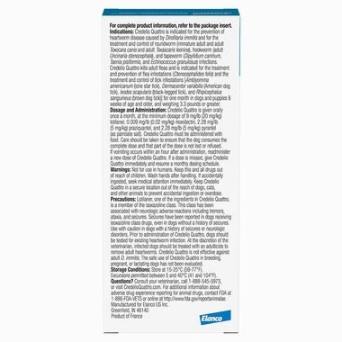Rx Credelio Quattro Flea & Tick Chewable Tablets for Dogs