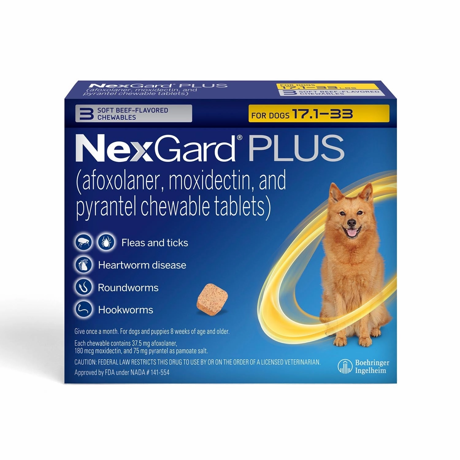 Rx NexGard Plus Chewable Flea & Tick Tablets for Dogs
