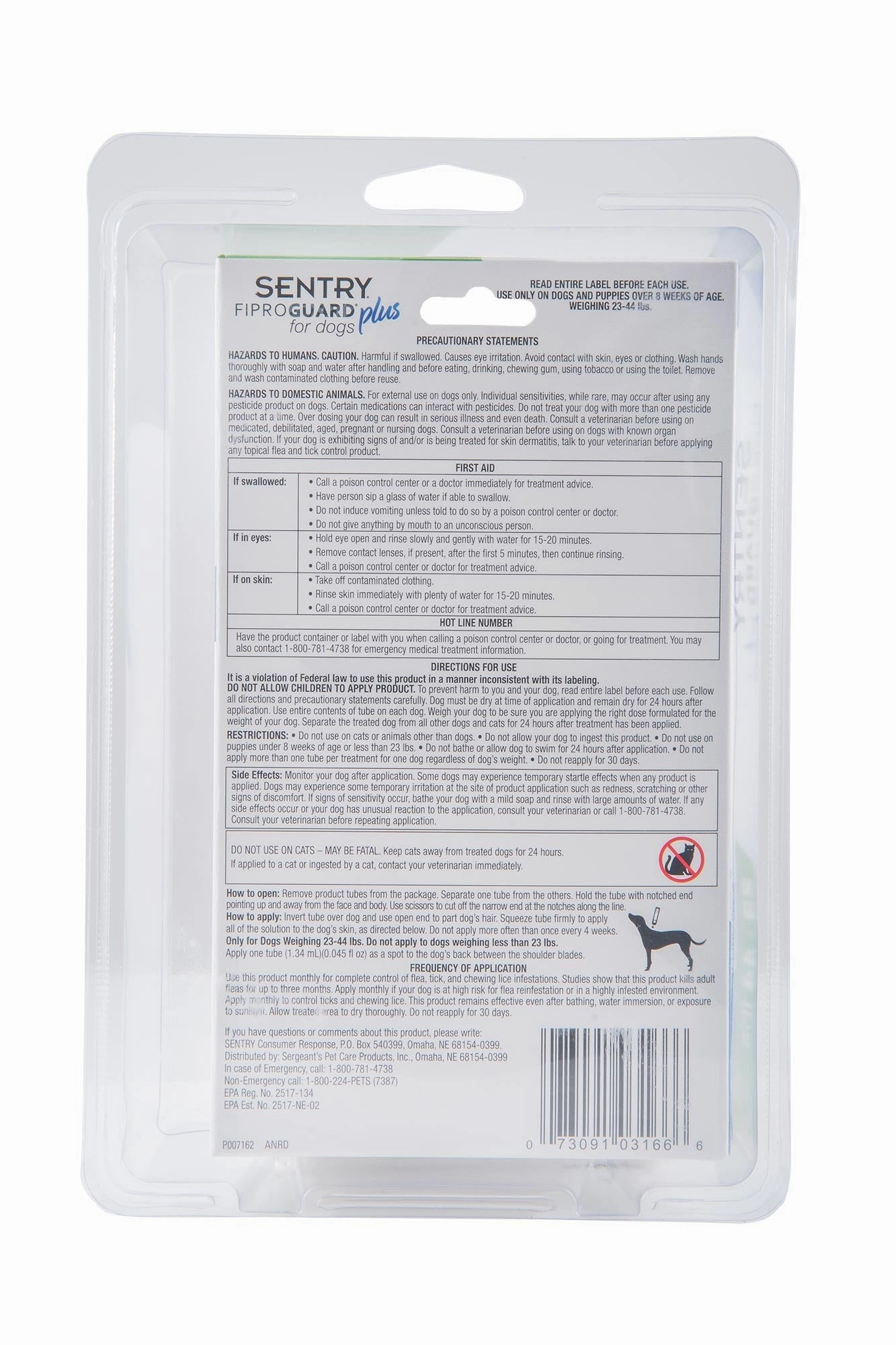 SENTRY Fiproguard Plus Topical Flea & Tick Prevention for Dogs