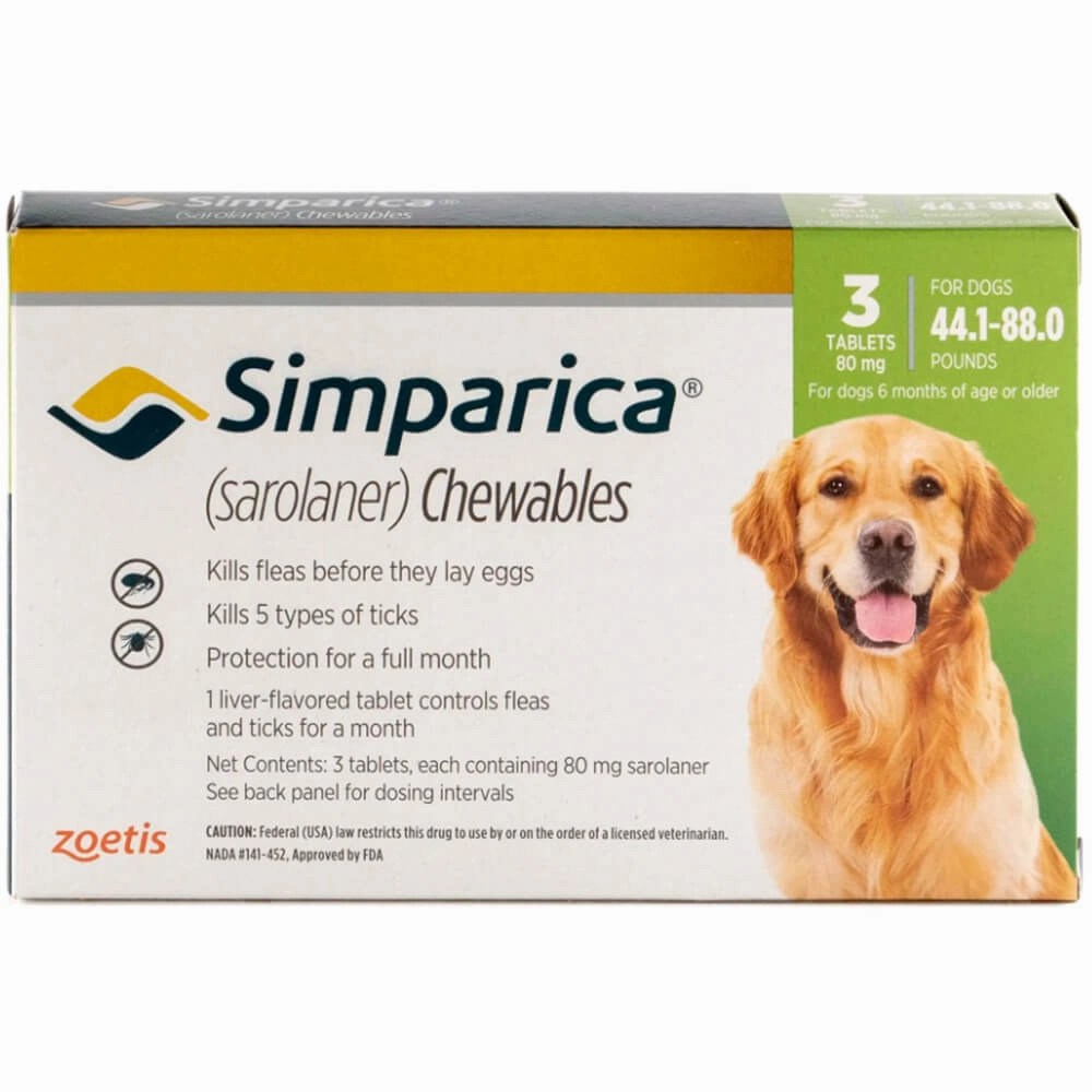 Simparica (sarolaner) Chewable Tablets for Dogs