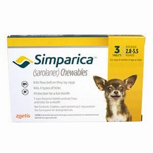 Simparica (sarolaner) Chewable Tablets for Dogs