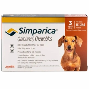 Simparica (sarolaner) Chewable Tablets for Dogs