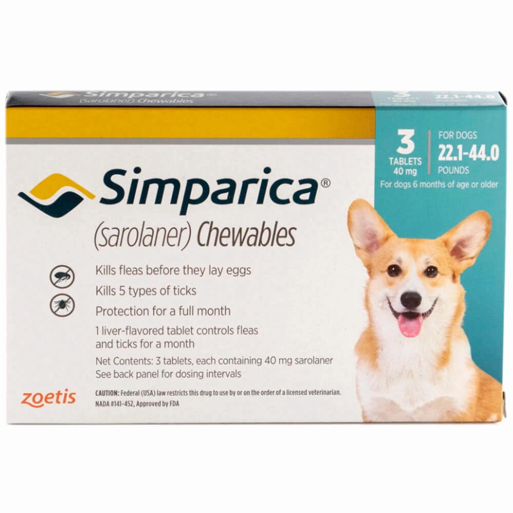 Simparica (sarolaner) Chewable Tablets for Dogs