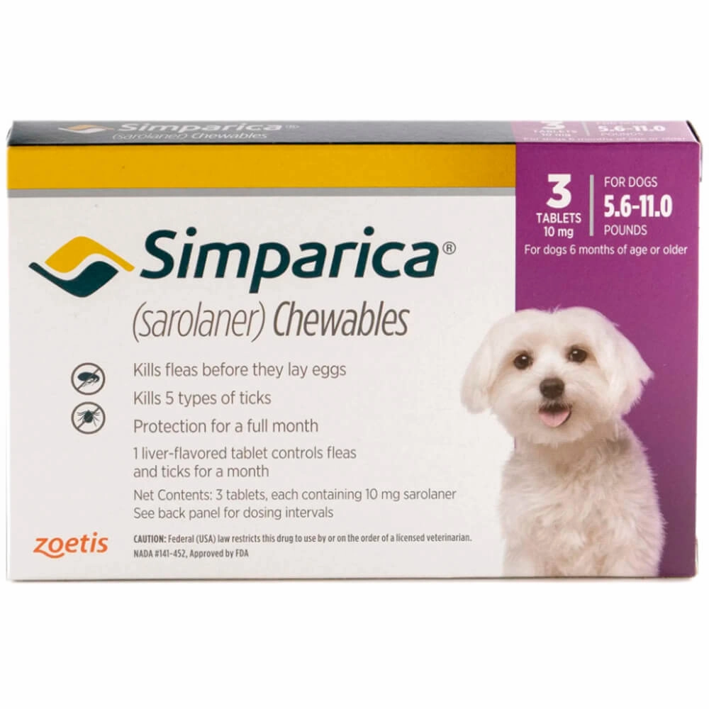 Simparica (sarolaner) Chewable Tablets for Dogs