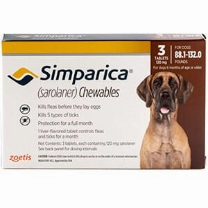 Simparica (sarolaner) Chewable Tablets for Dogs
