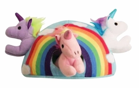 Snugarooz 4 Piece Hide & Seek Unicorn Rainbow Squeaker Dog Toy