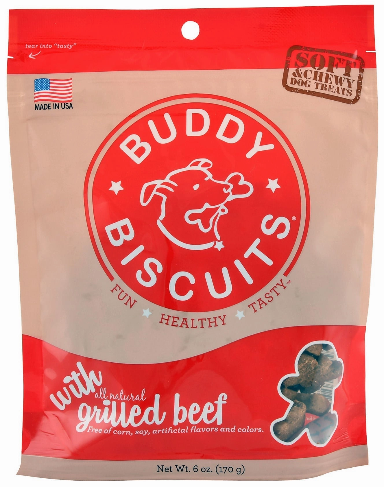 Soft & Chewy Buddy Biscuits Dog Treats, 6 oz