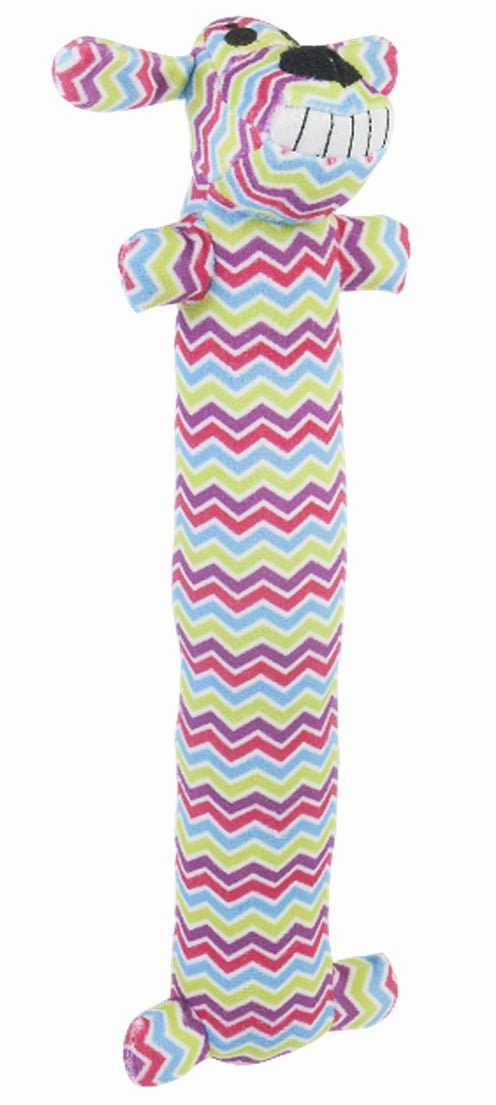 Spring Loofa Dog, Chevron, 12"