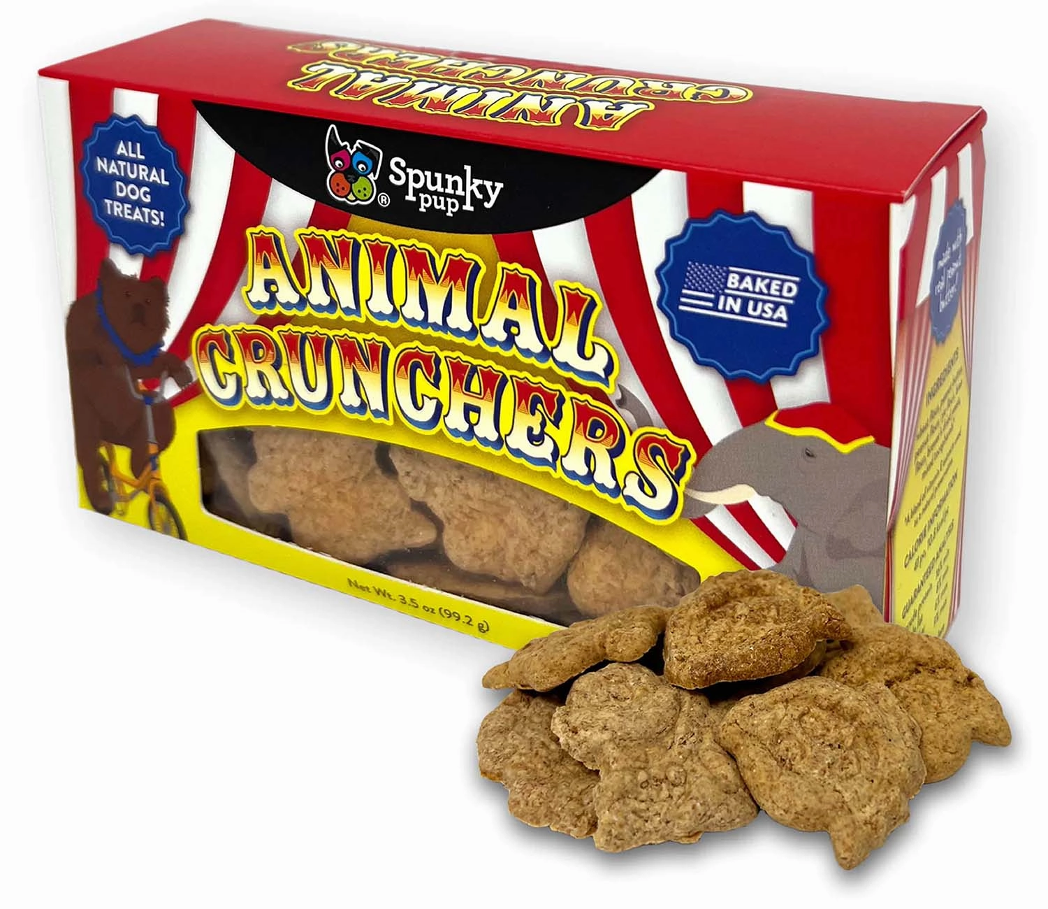 Spunky Pup Animal Crunchers, Peanut Butter