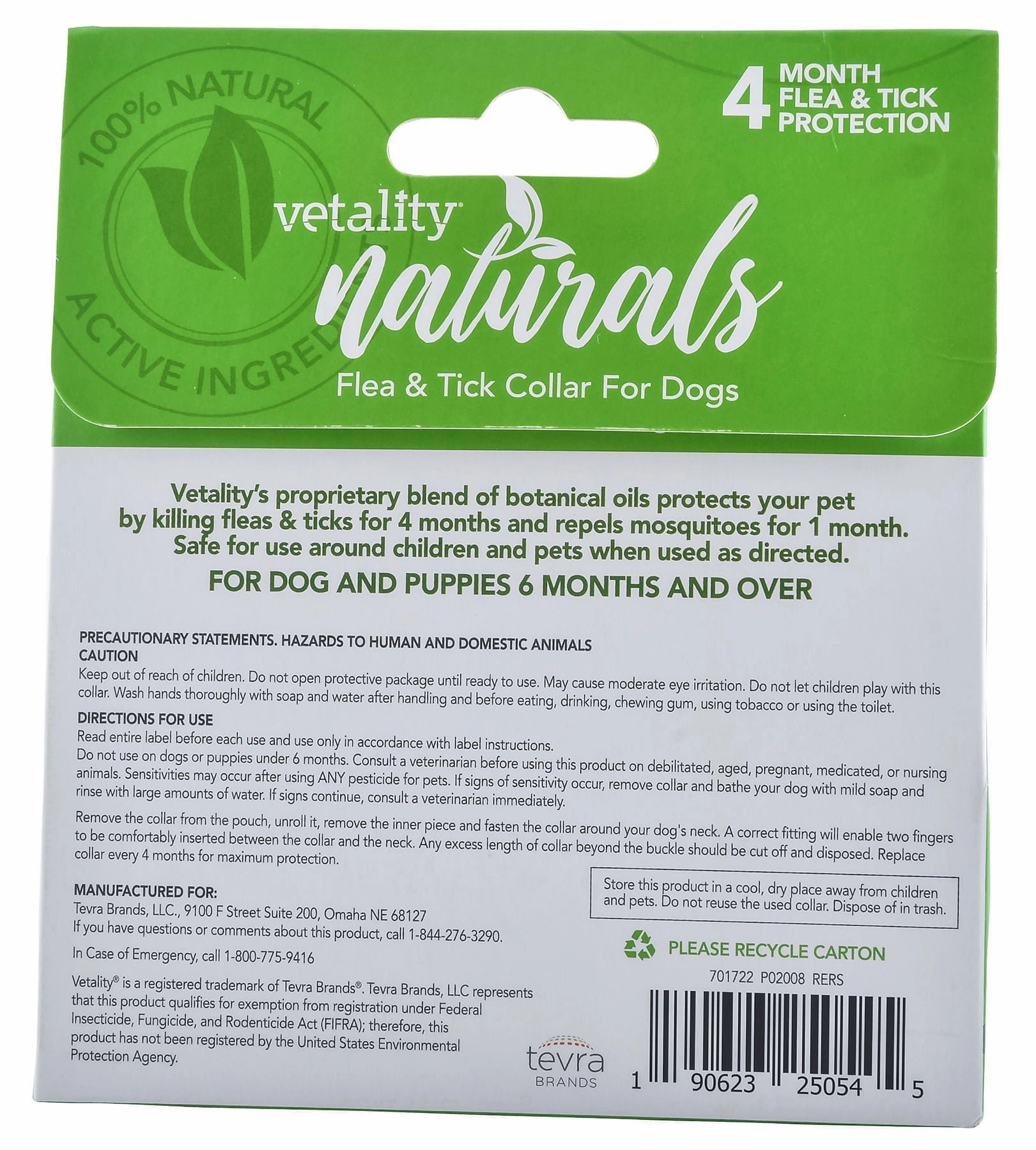 Vetality Naturals Flea & Tick Collar for Dogs