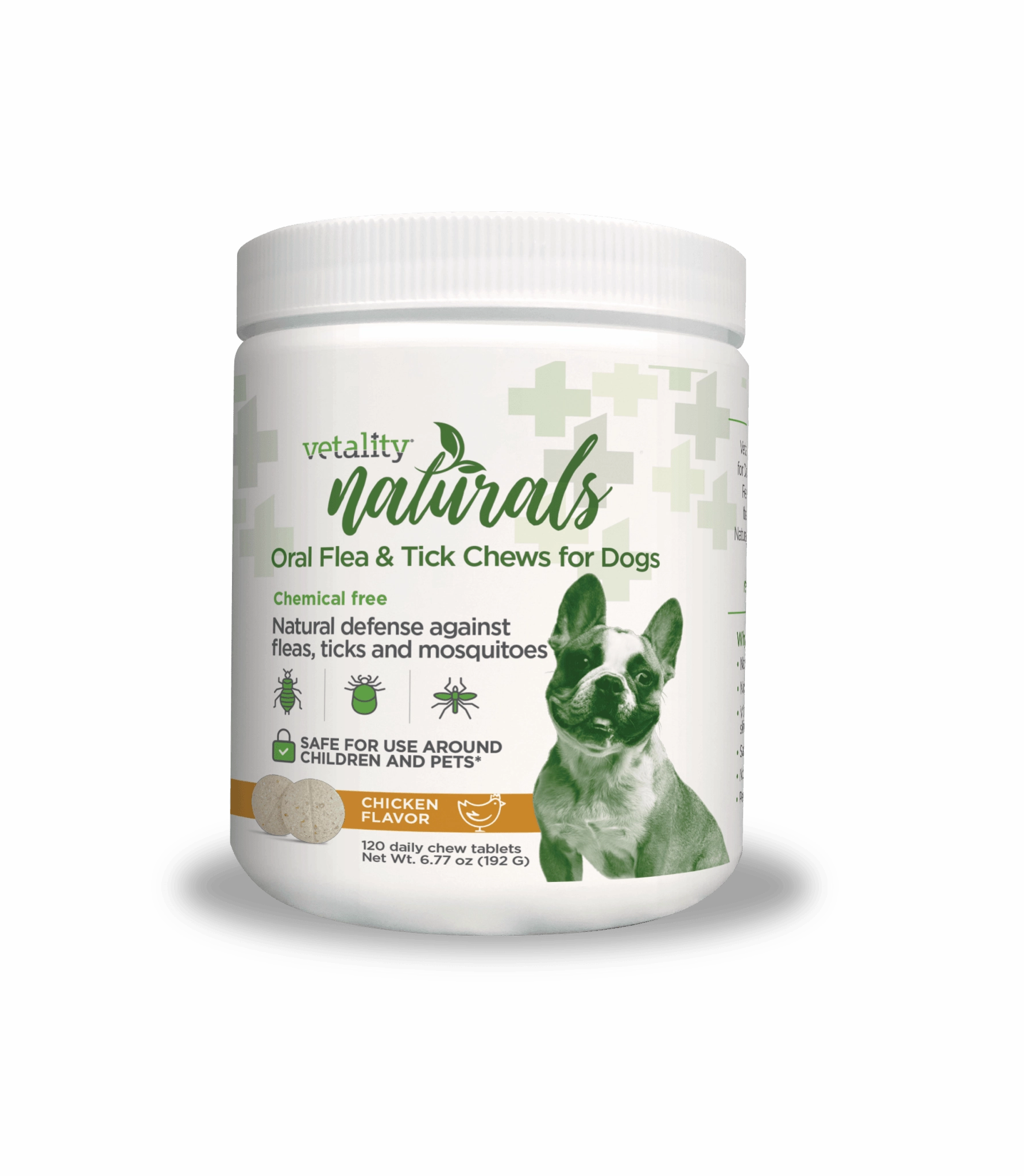 Vetality Naturals Oral Flea & Tick Chews for Dogs, 120 ct